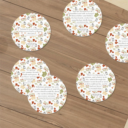 Round Ceramic Coasters Set of 6