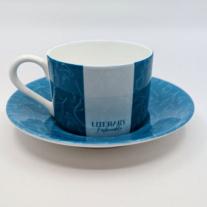 Tea Cup & Saucer Designer Set, multi-color set of 4