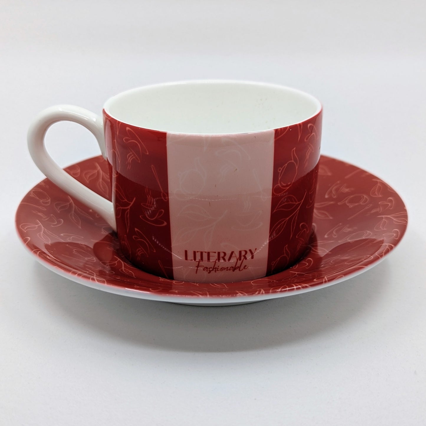 Tea Cup & Saucer Designer Set, multi-color set of 4