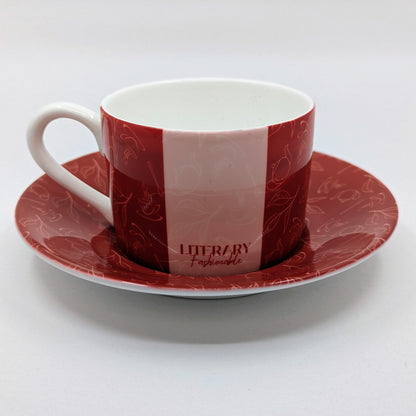 Tea Cup & Saucer Designer Set, multi-color set of 4